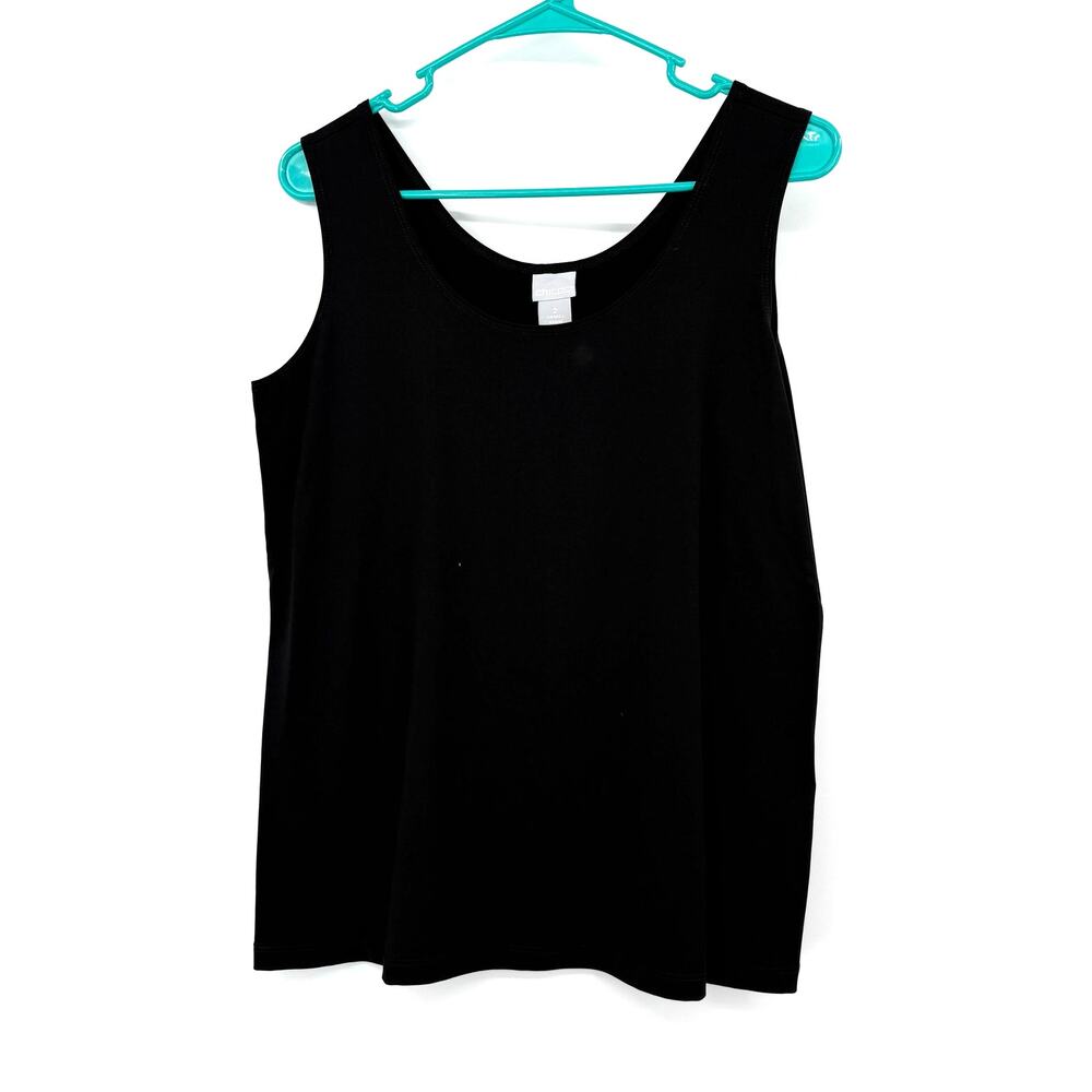 Chico's Size 2 Large Black Sleeveless Blouse Tank Top Shirt‎ Basic Layer